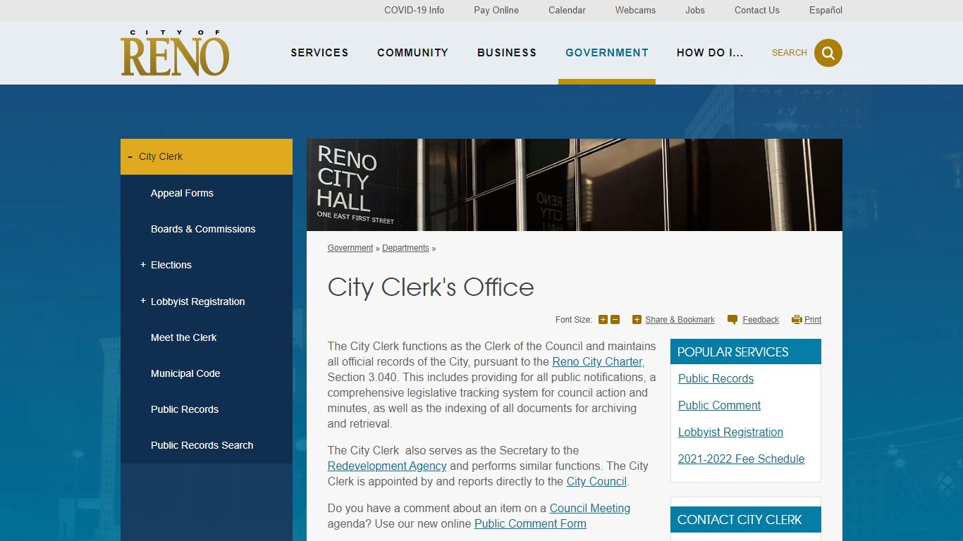 City Clerk's Office | City of Reno - Reno, Nevada